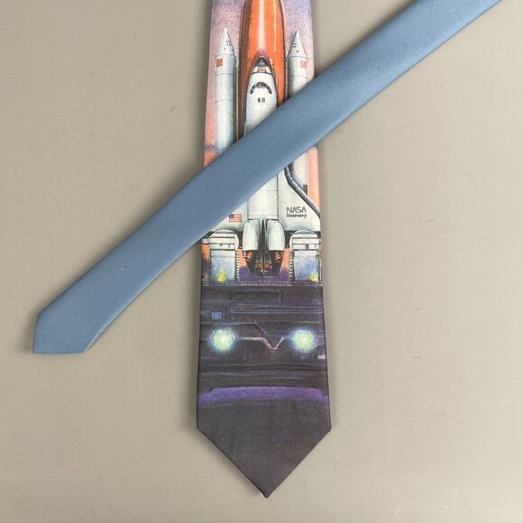 Ralph Marlin NASA Space Shuttle Discovery Vintage 1989 Polyester Novelty Tie - Picture 5 of 10